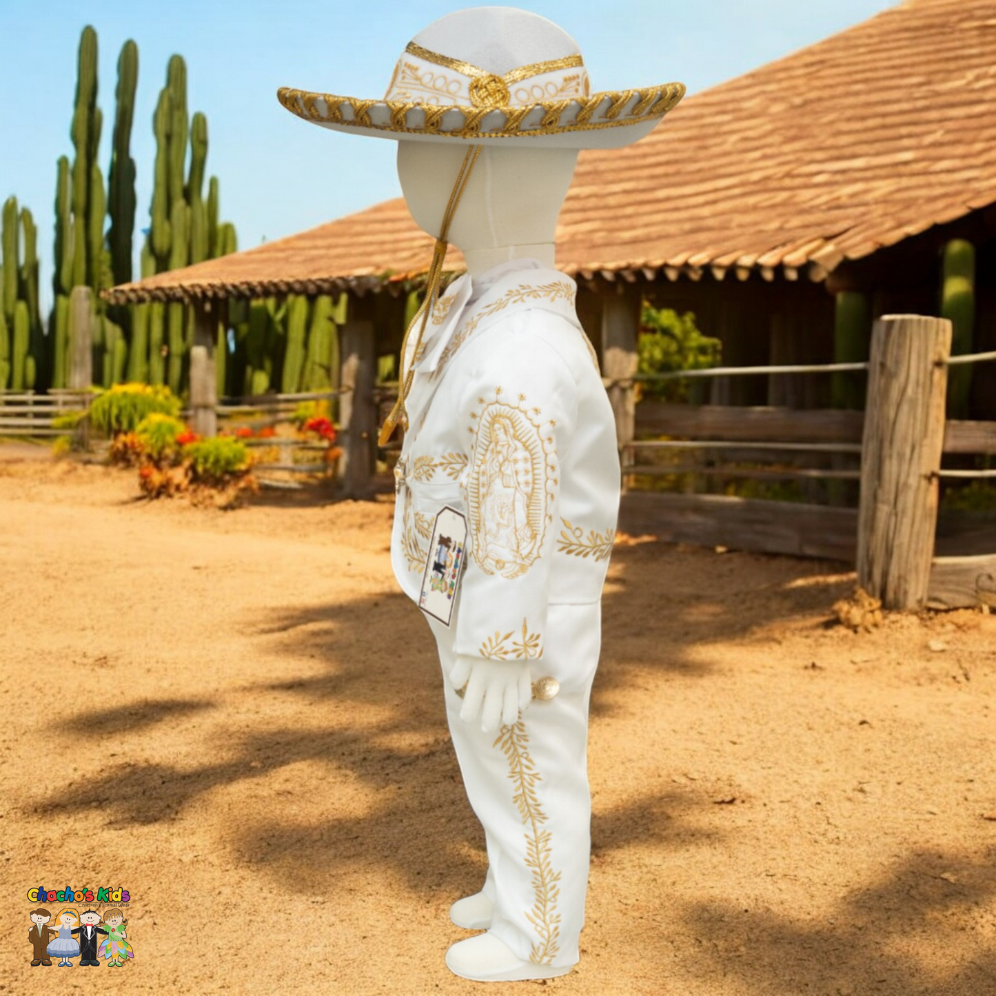 Charro Baptism (6-Piece) (White/Virgin/Gold)-Boys-Chacho's Kids