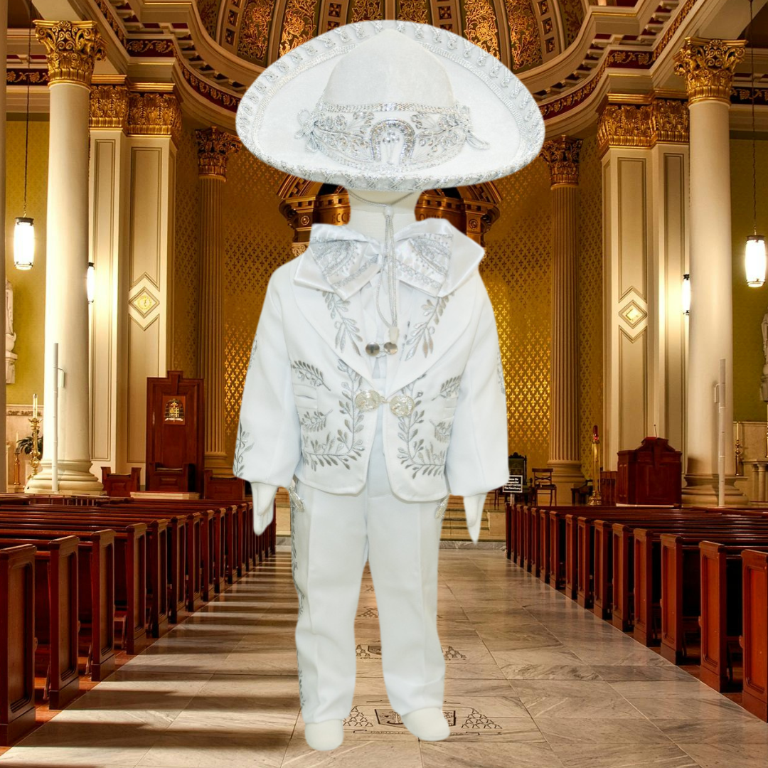 Charro Baptism (6-Piece) (White/Virgin/Silver)-Boys-Chacho's Kids
