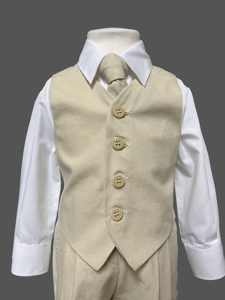 Boys Linen Vest Set (116)-Boys-Chacho’s Kids