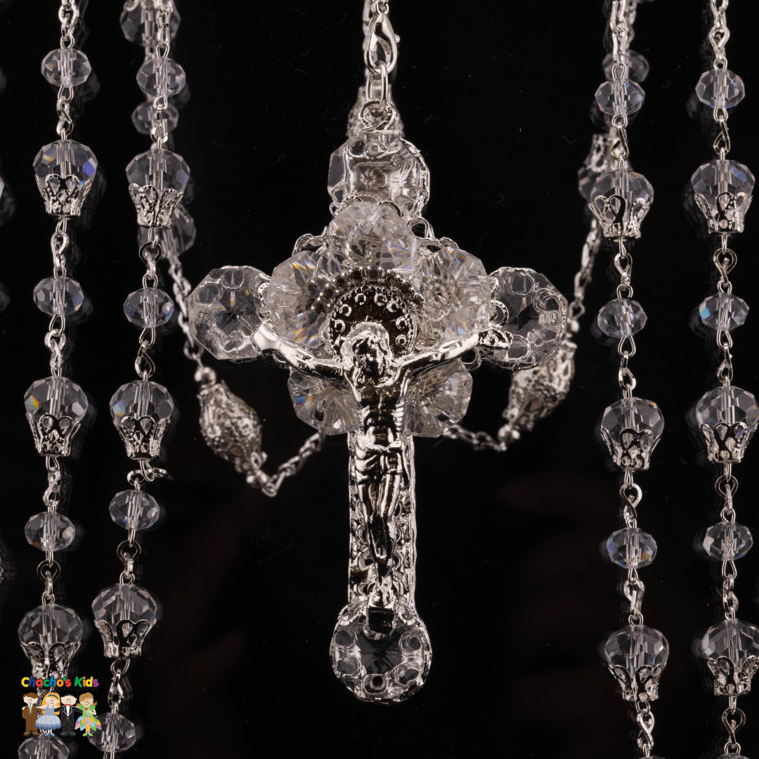 Wedding Lassos-Silver Cross and Clear Crystal Lasso-Chacho's Kids