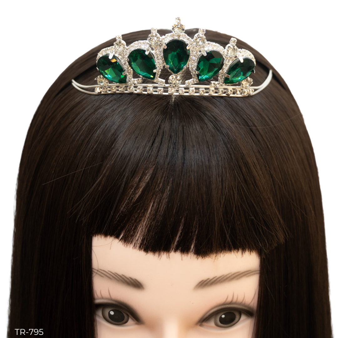 Girls Princess Tiara (TR-795)-Girls-Hunter/Silver-Chacho's Kids