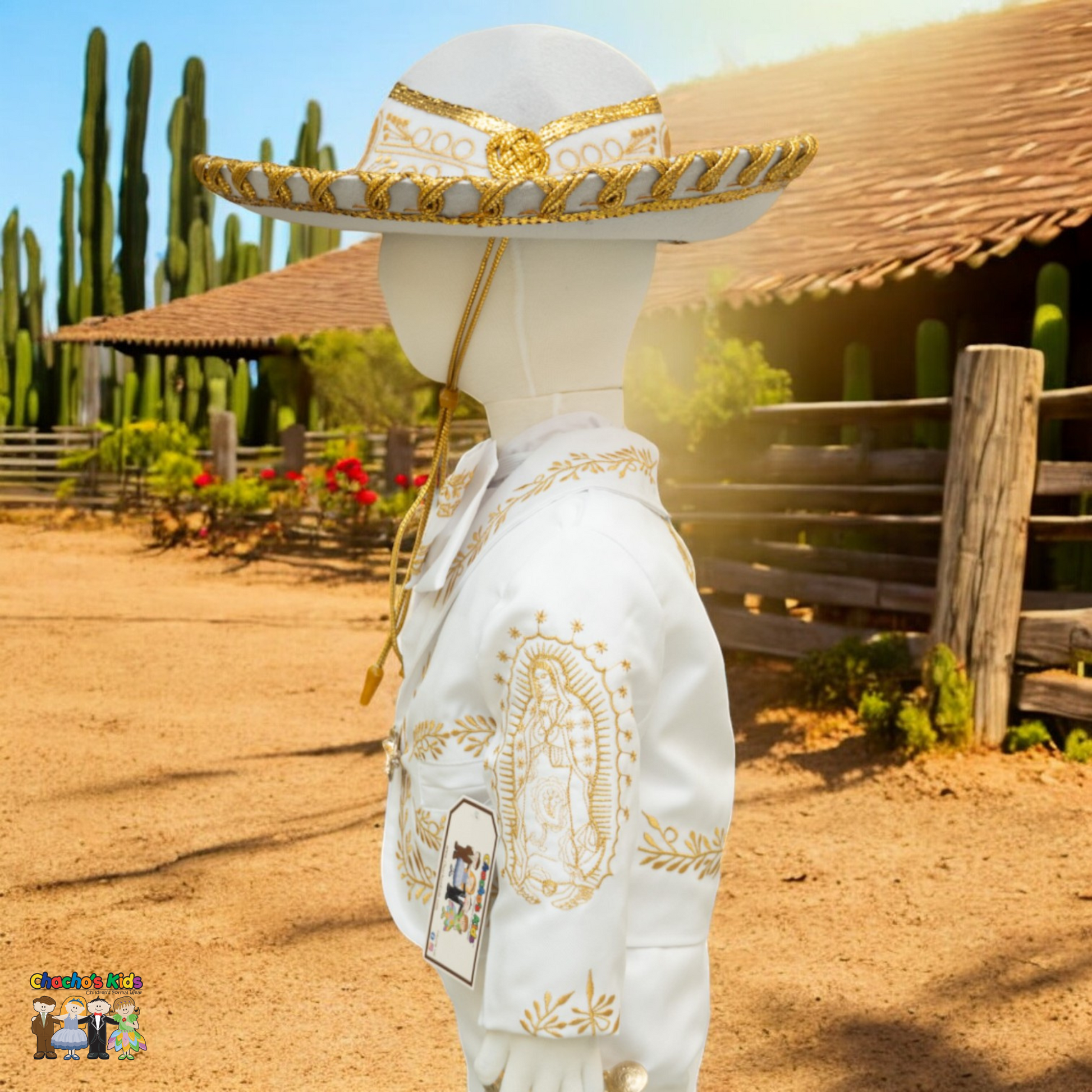 Charro Baptism (6-Piece) (White/Virgin/Gold)-Boys-Chacho's Kids