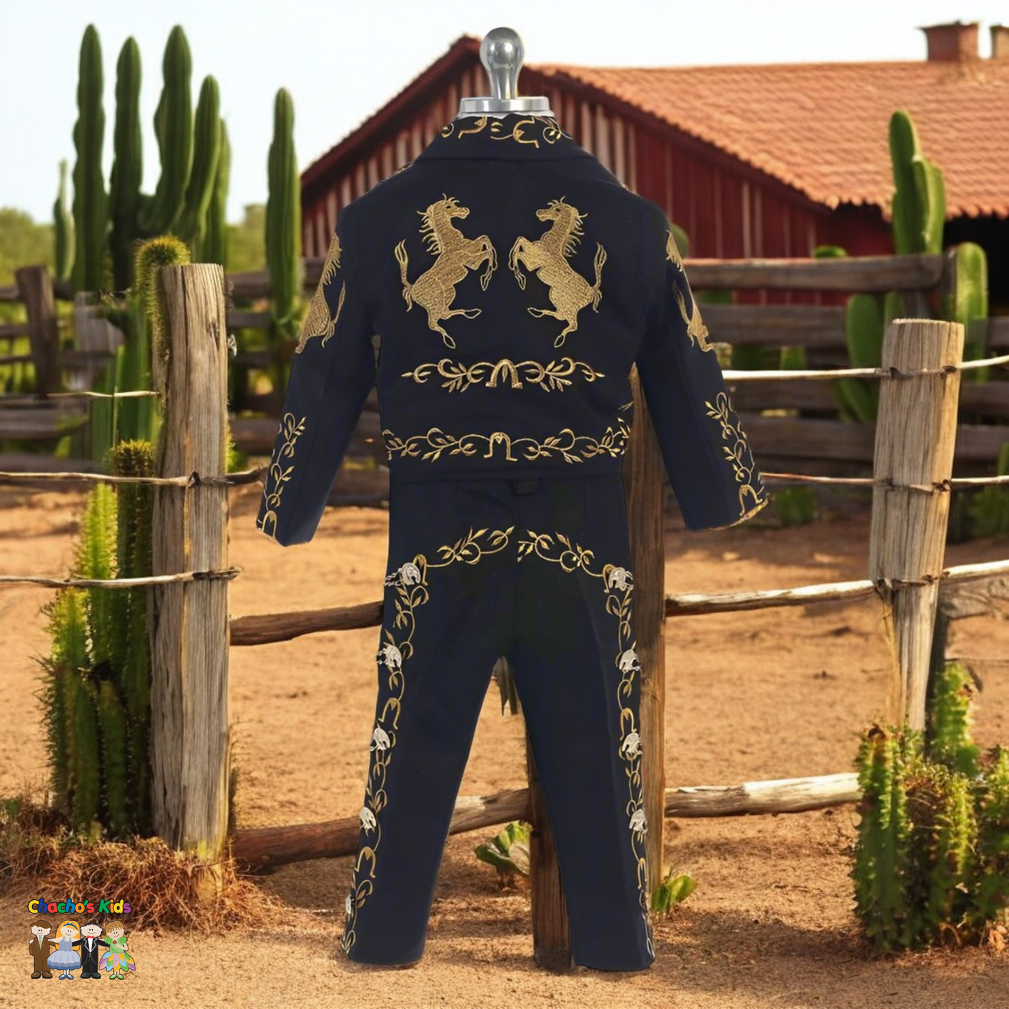 Charro Suit (6-Piece) Black/Gold-Boys-Chacho's Kids