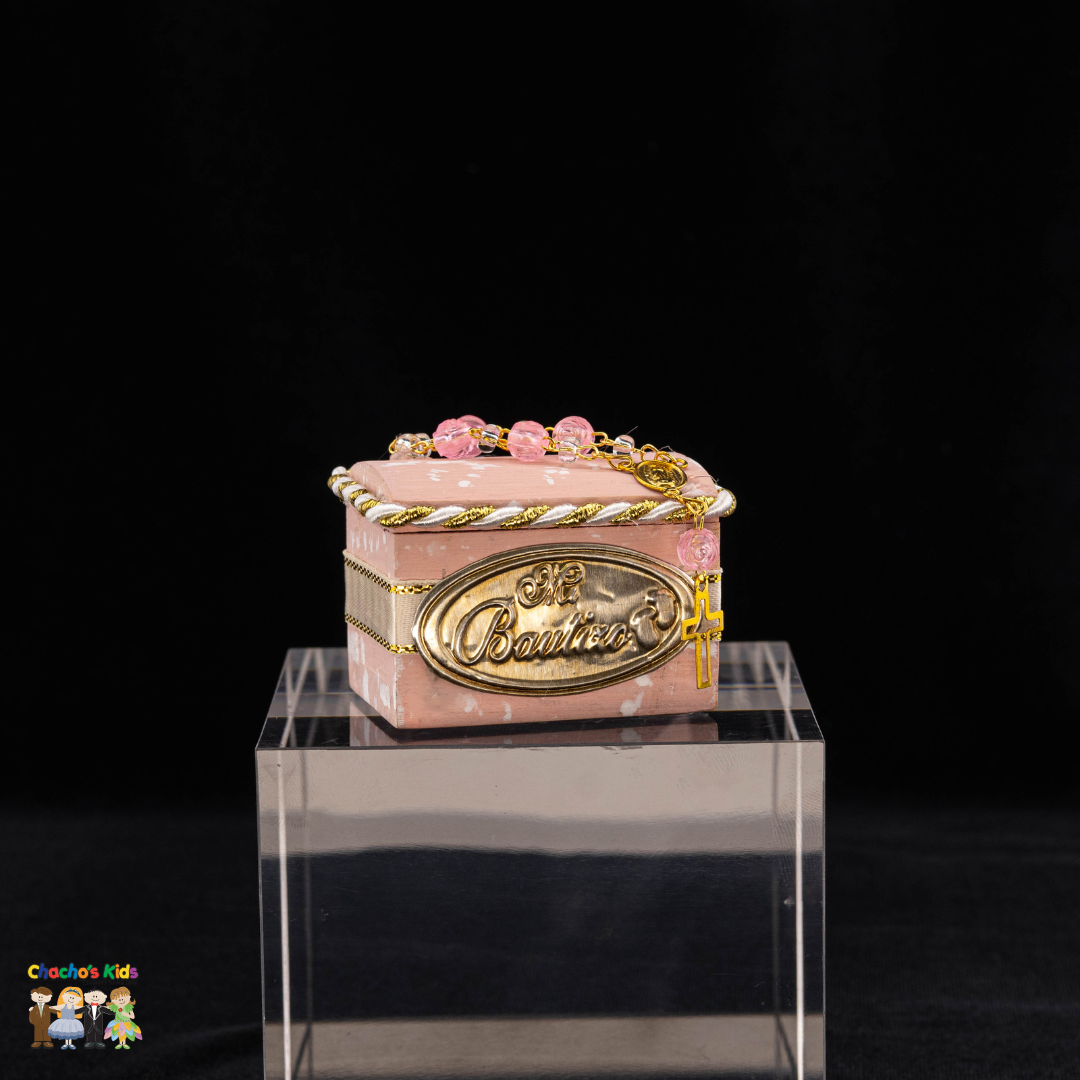 Baptism Favors-Christening Favors-Girls Baptism Rosary Wood Boxes (One Dozen) -(Mi Bautizo)-Girls-Chacho's Kids