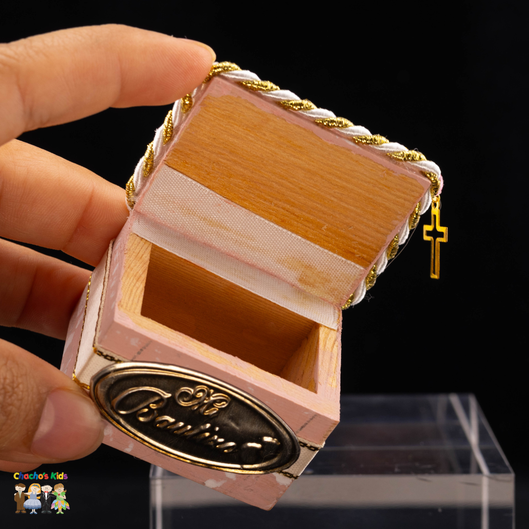 Baptism Favors-Christening Favors-Girls Baptism Rosary Wood Boxes (One Dozen) -(Mi Bautizo)-Girls-Chacho's Kids