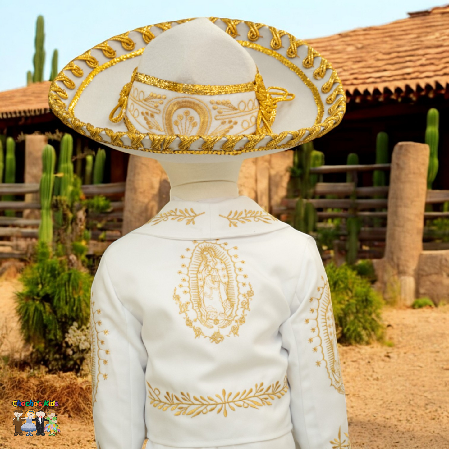Charro Baptism (6-Piece) (White/Virgin/Gold)-Boys-Chacho's Kids