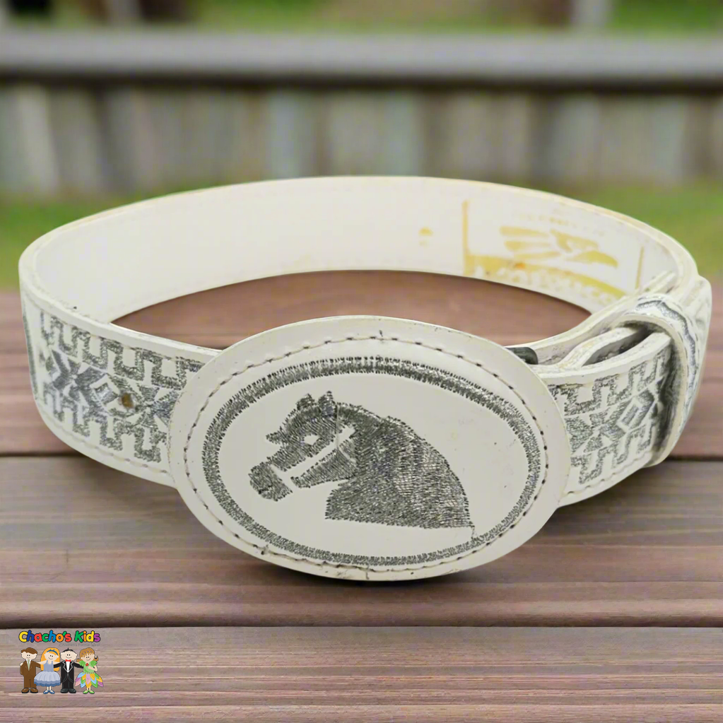 Boys Charro Belt, Silver Horse, Buckle