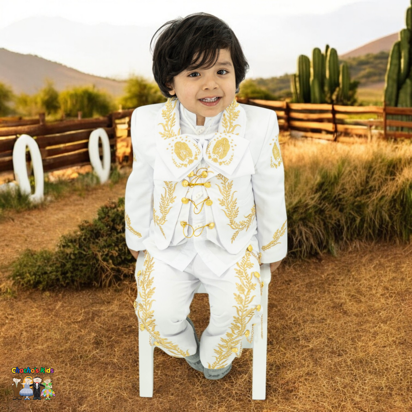 Charro Baptism (7-Piece) (White/Virgin/Gold)