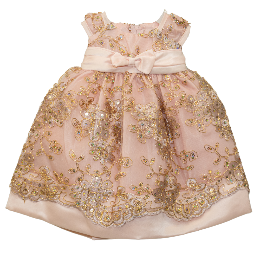 Baby Party / Flower Girl Dress (B191)-Girls-Rose Gold-6M-Chacho's-Kids