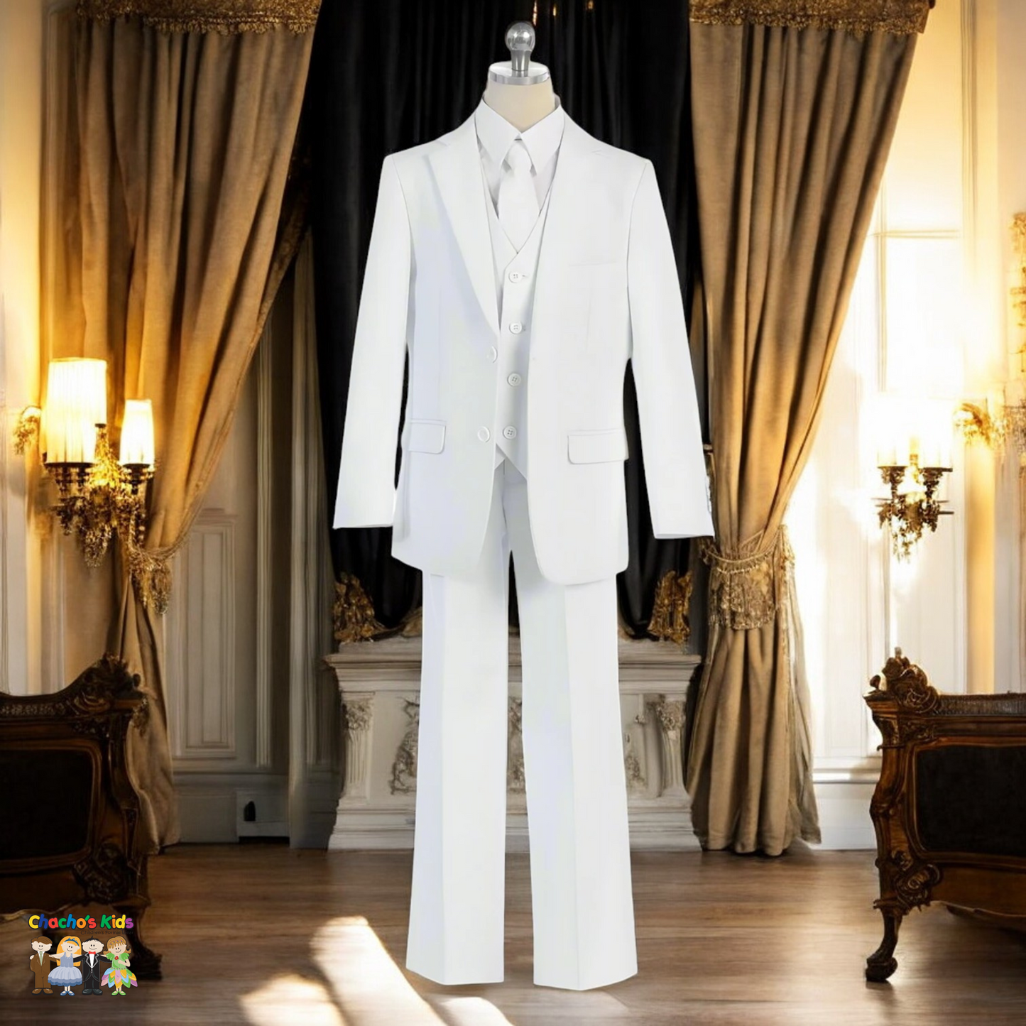 Classic Suit White (BJ4005)-Boys-1-Chacho's Kids