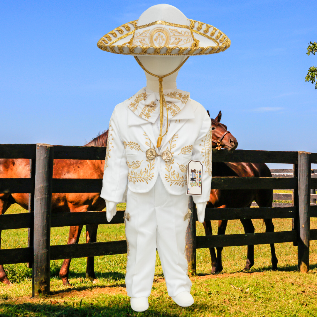 Charro Baptism (6-Piece) (White/Virgin/Gold)-Boys-Chacho's Kids