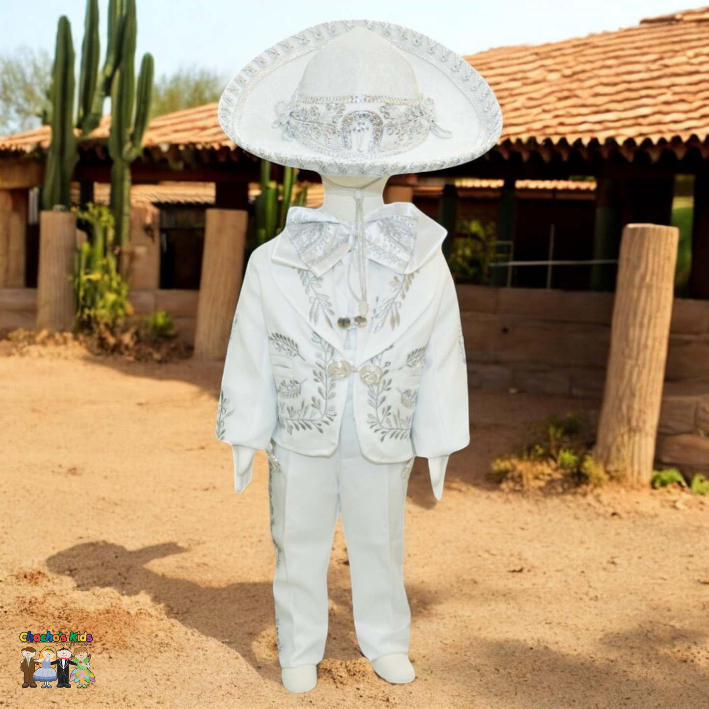 Charro Baptism (6-Piece) (White/Virgin/Silver)-Boys-Chacho's Kids