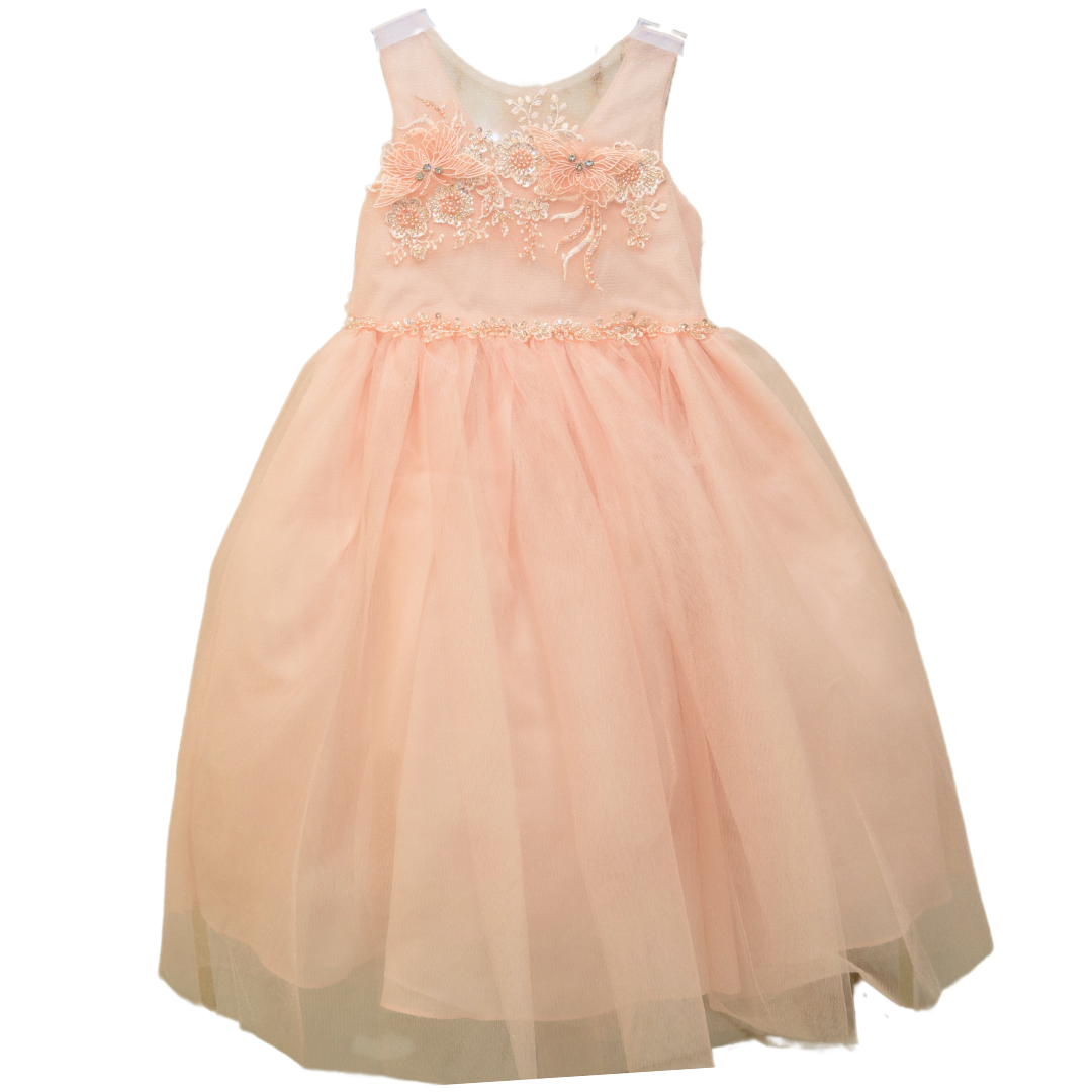 Party/Flower Girl Dress (D-833)-Girls-Blush-2-Chacho's Kids