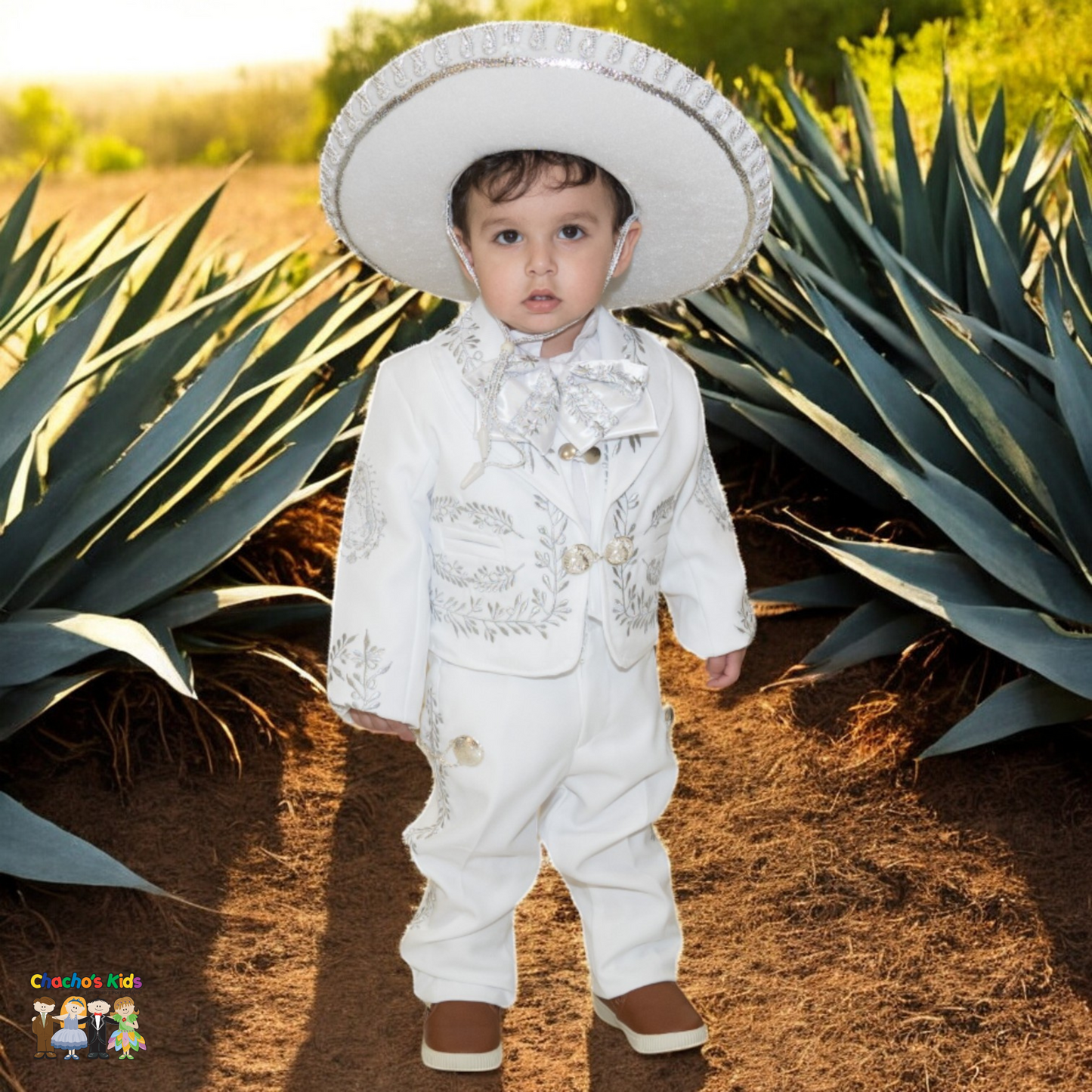 Charro Baptism (6-Piece) (White/Virgin/Silver)-Boys-6M-Chacho's Kids