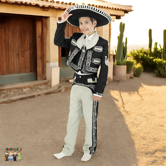 Charro Suit (6-Piece) Black/Gray