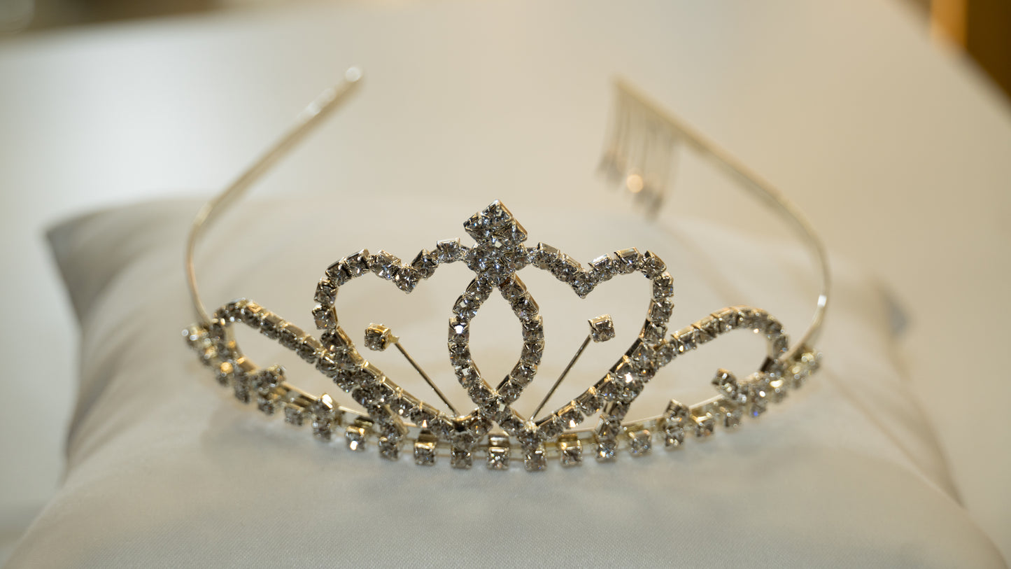 Girls Princess Tiara (TR-741)-Girls-Silver-Chacho's Kids