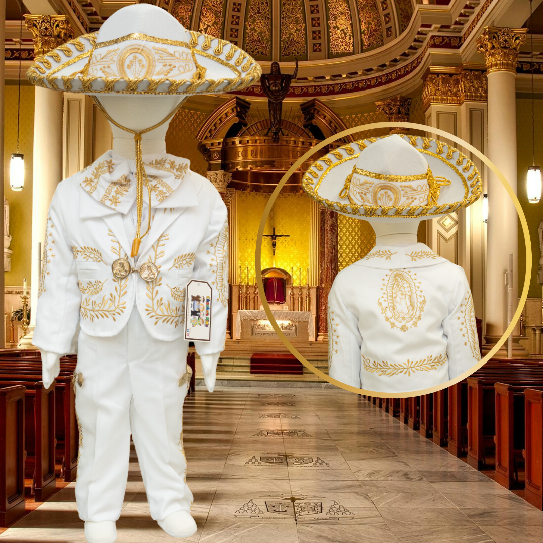Charro Baptism (6-Piece) (White/Virgin/Gold)-Boys-Chacho's Kids