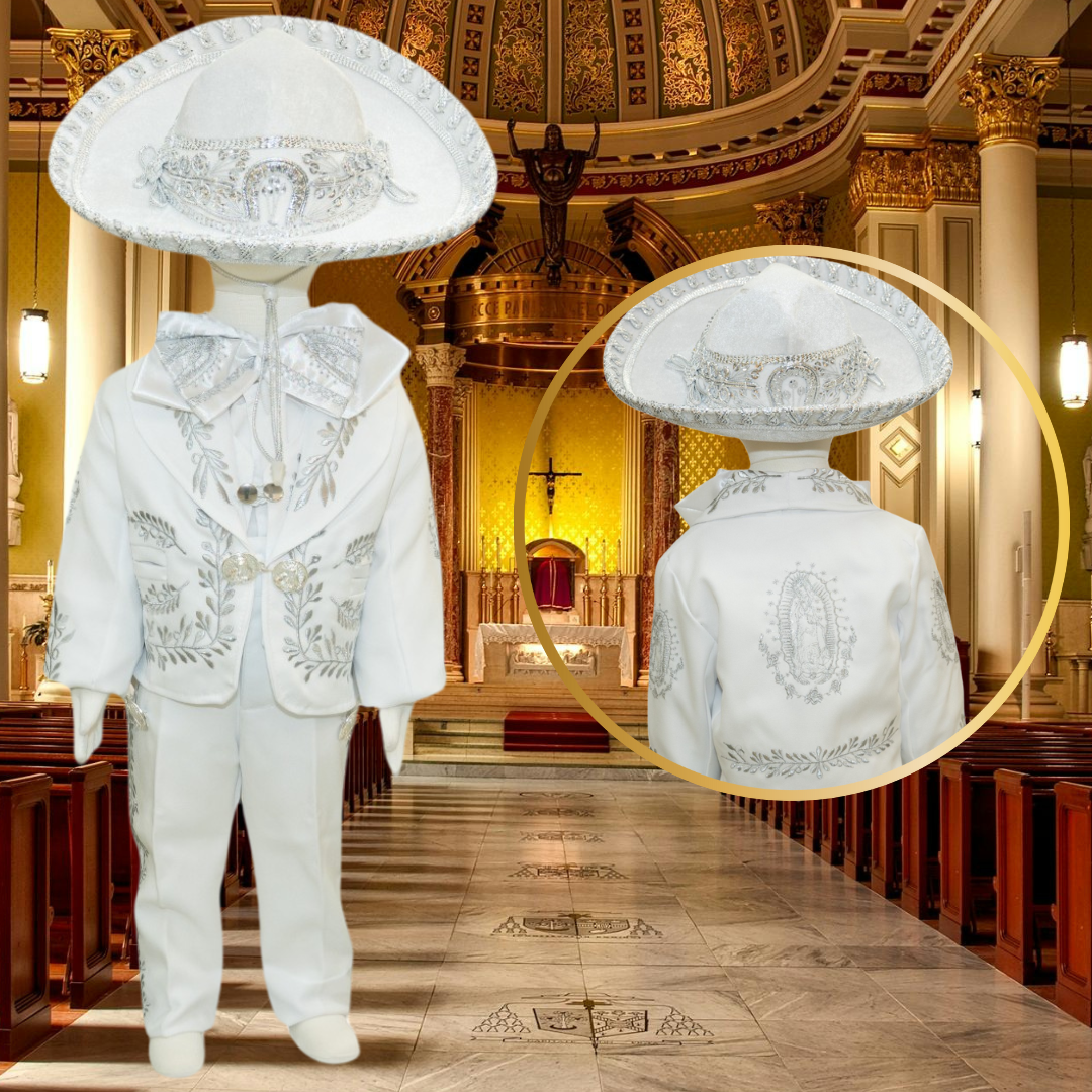 Charro Baptism (6-Piece) (White/Virgin/Silver)-Boys-Chacho's Kids