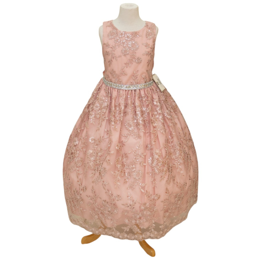 Party / Flower Girl Dress (D-1610)-Girls-Rose Gold-2-Chacho's Kids