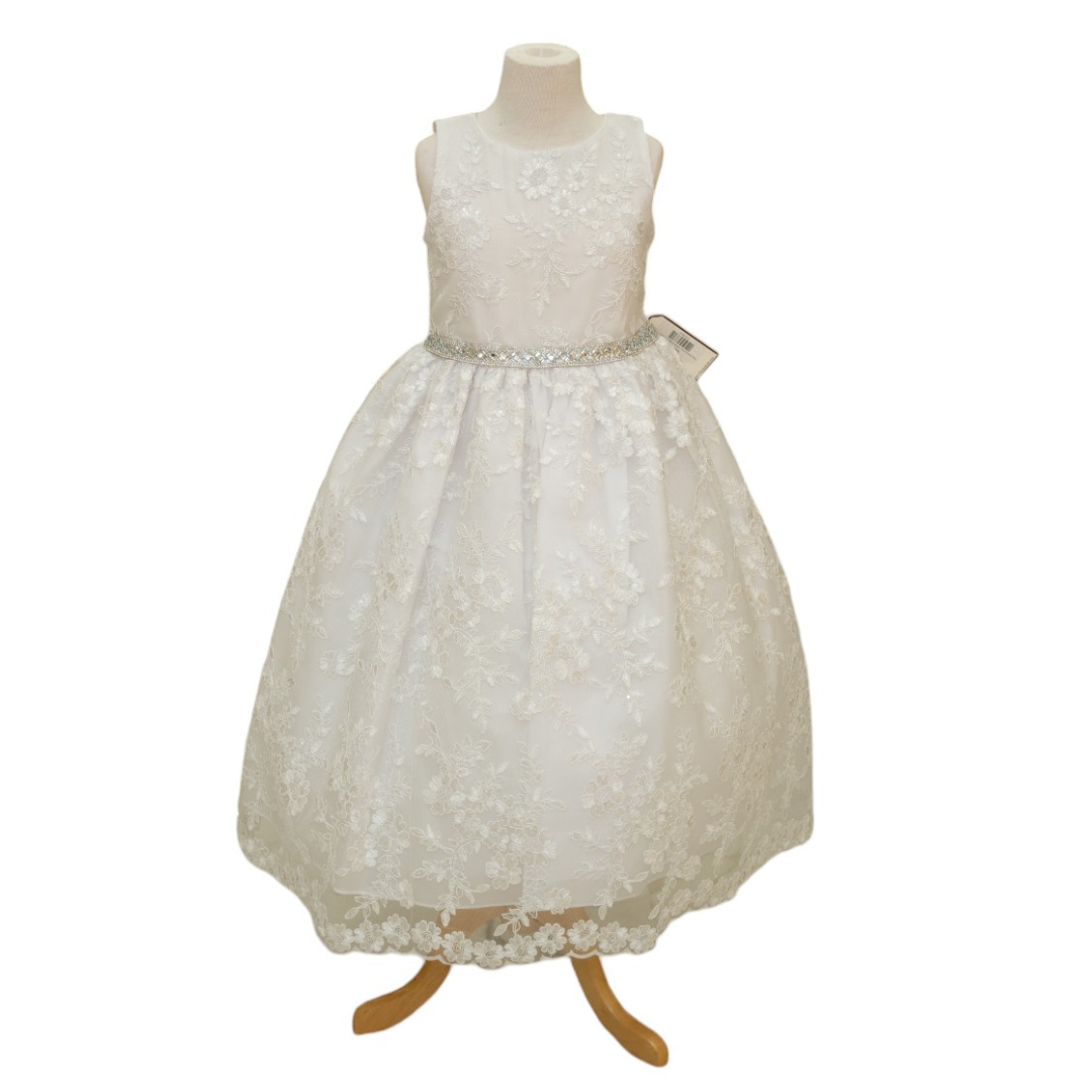 Party / Flower Girl Dress (D-1610)-Girls-White-2-Chacho's Kids