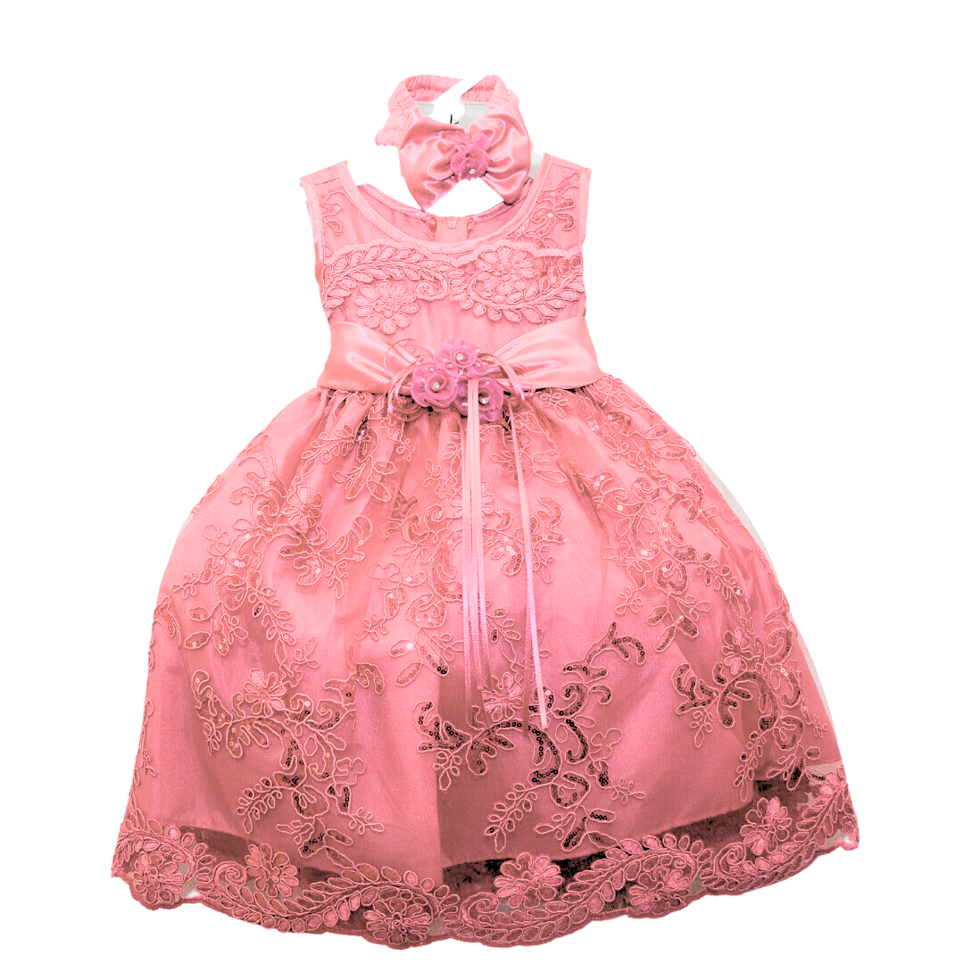 Baby Party/Flower Girl Dress (D1560)-Girls-Dusty Rose-S-Chacho's Kids