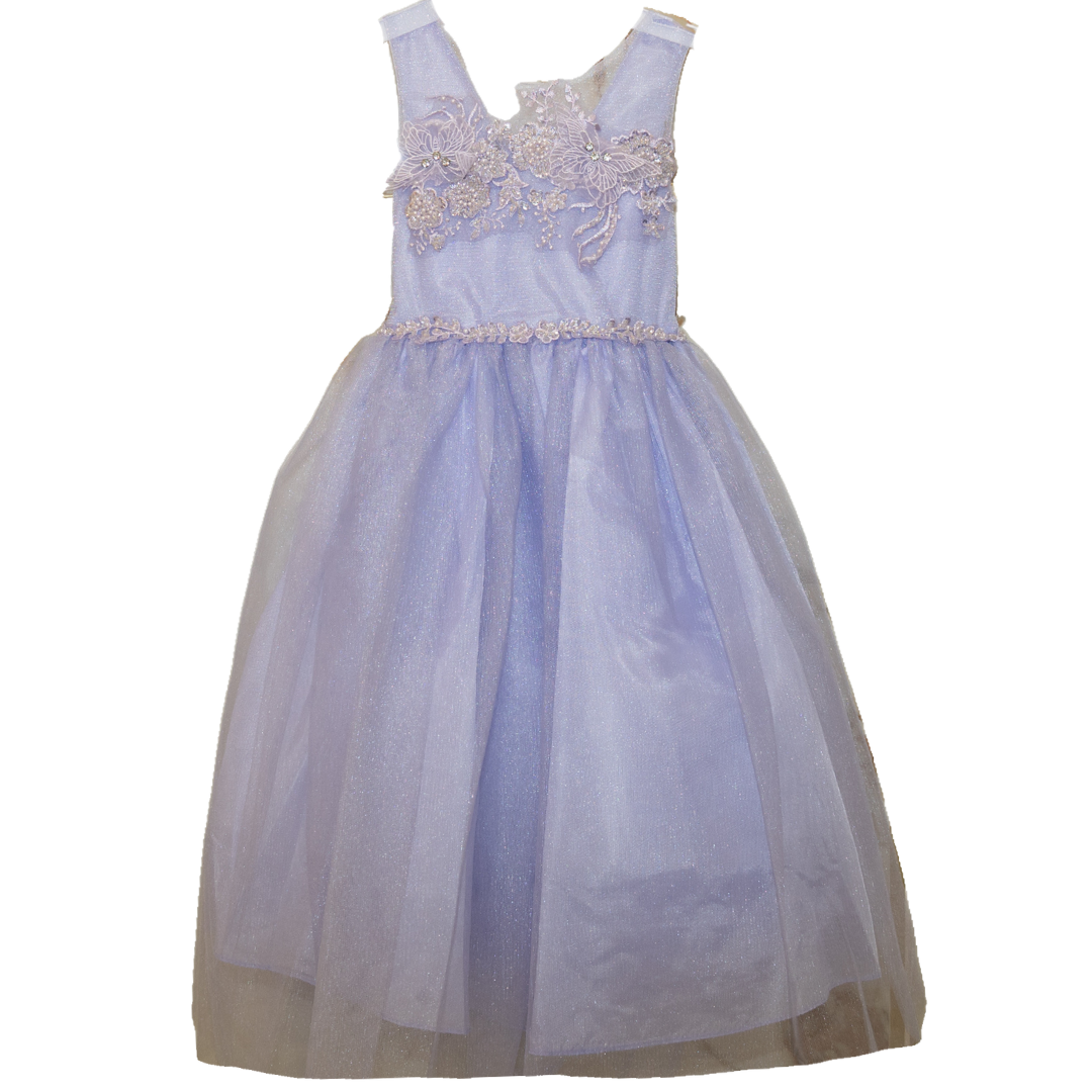 Party/Flower Girl Dress (D-833)-Girls-Lilac-2-Chacho's Kids