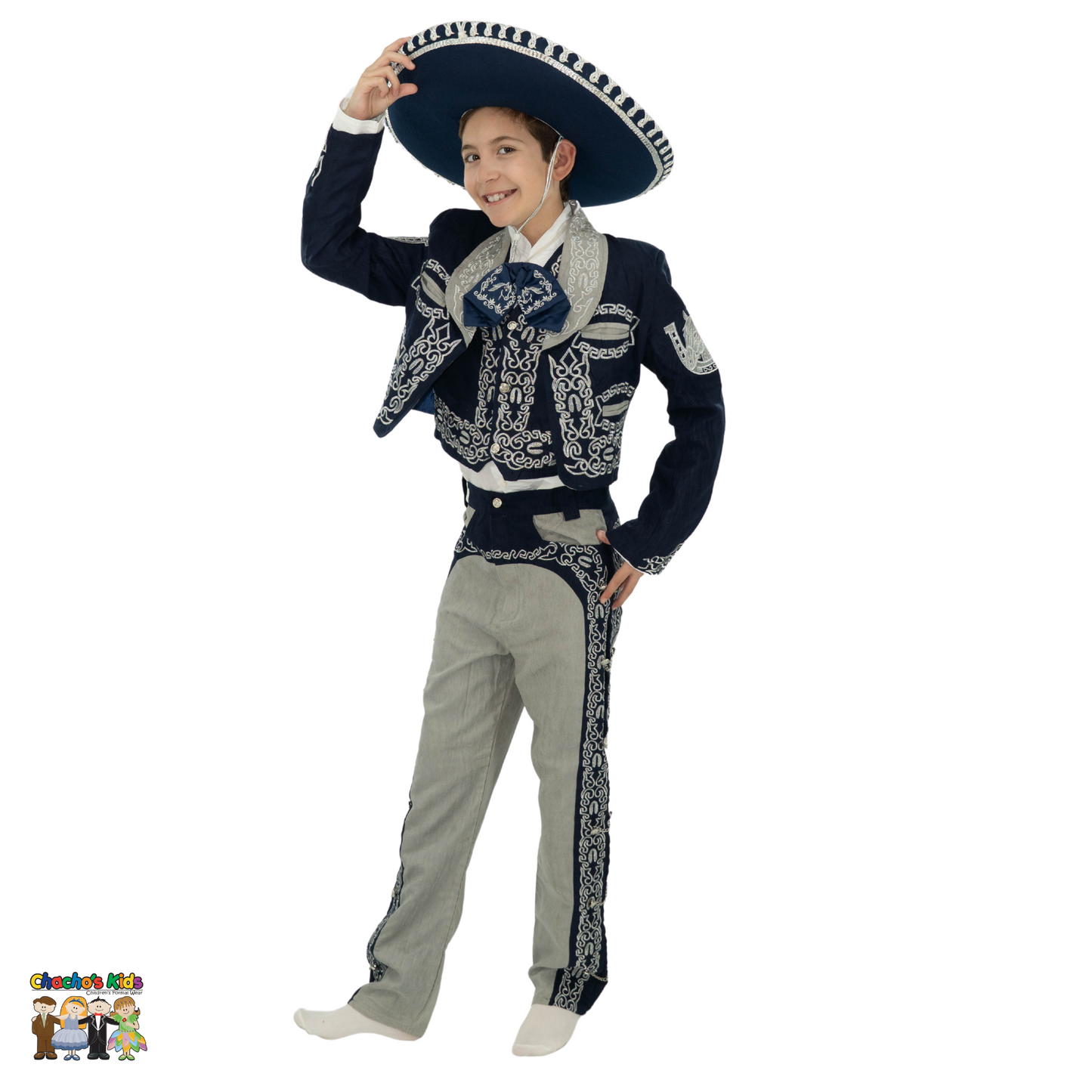 Charro Suit (6-Piece) Navy/Gray