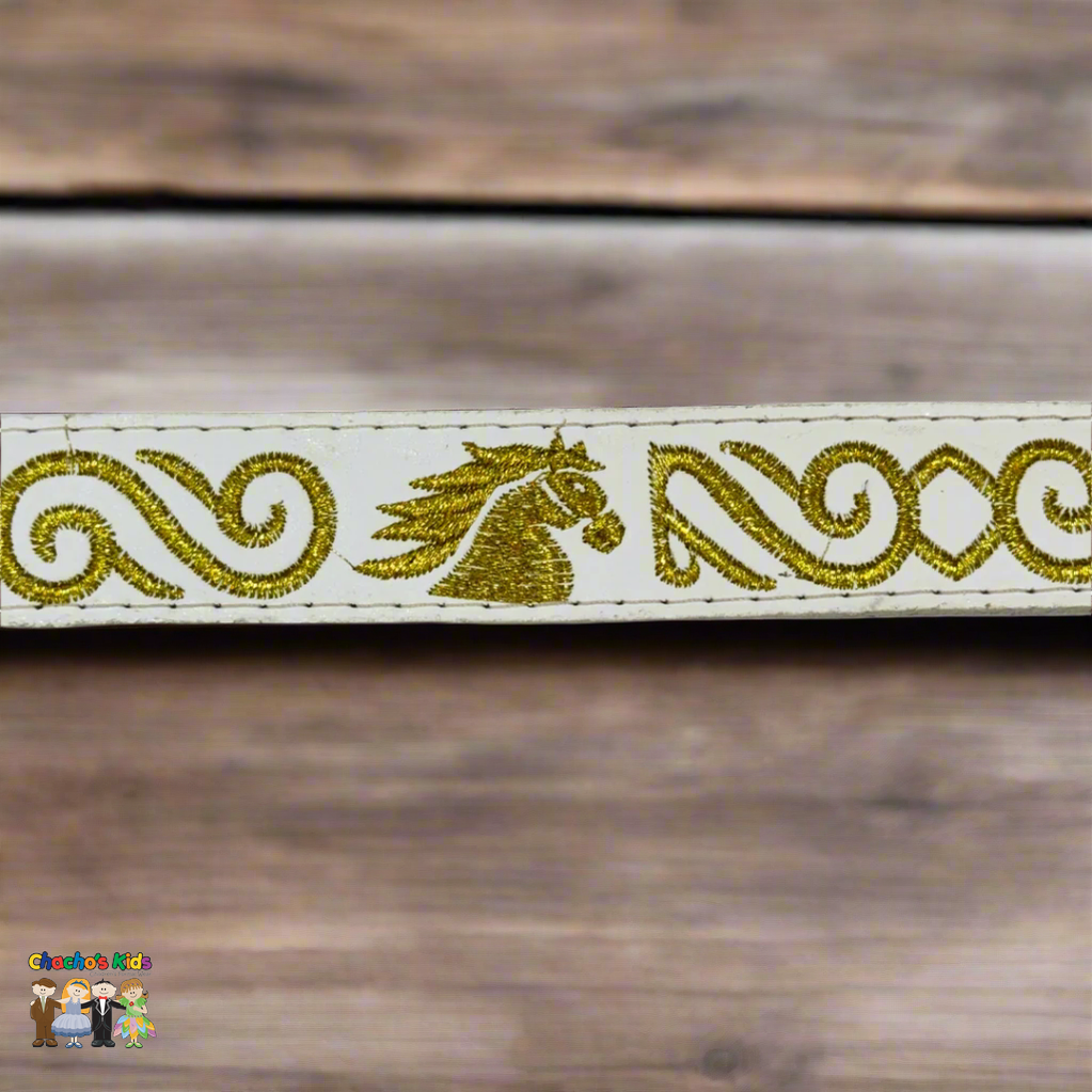 Boys Charro Belt, Gold Horse, Side