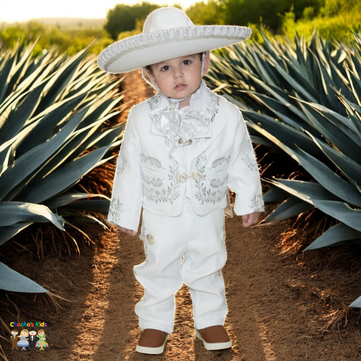 Charro Baptism (6-Piece) (White/Virgin/Silver)-Boys-Chacho's Kids