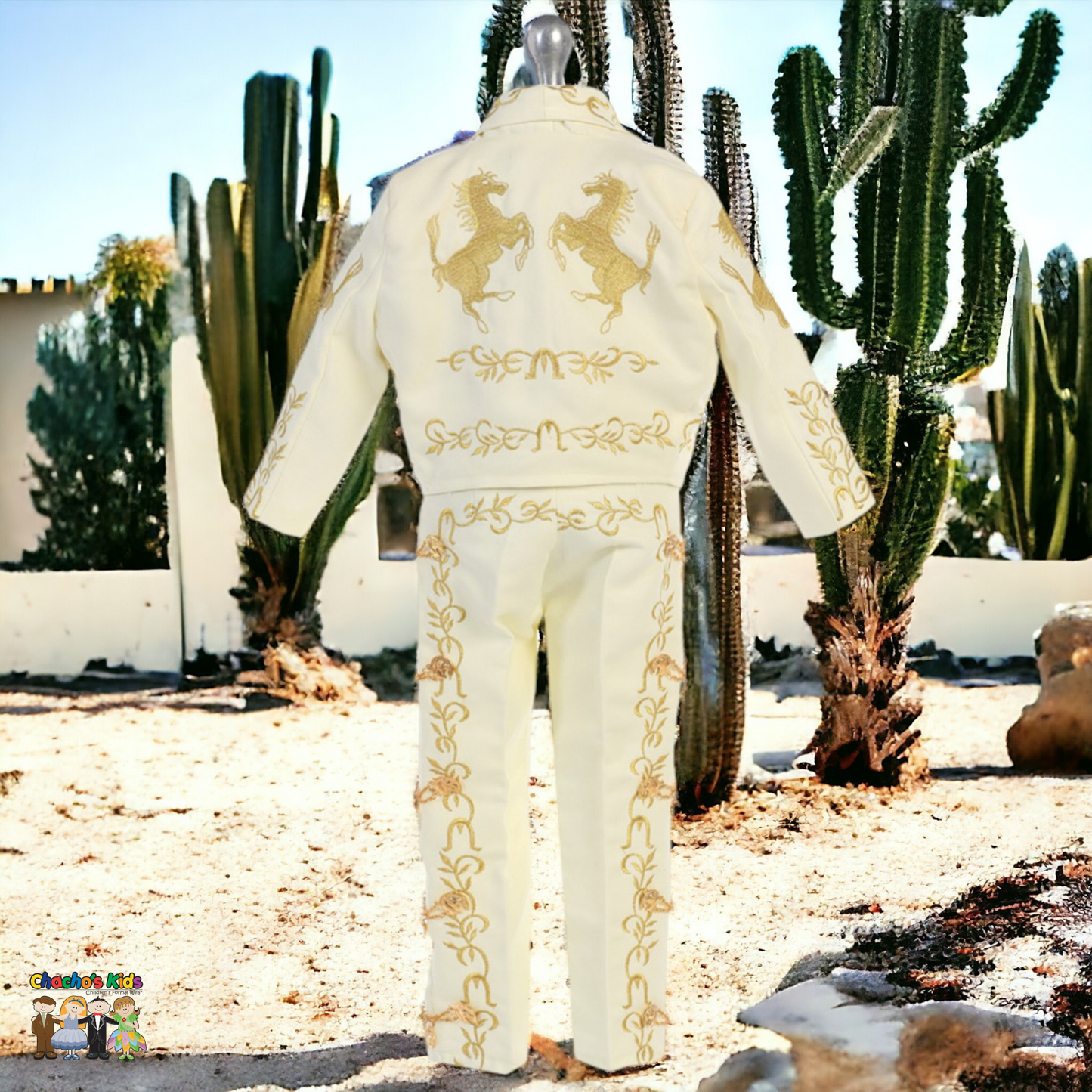 Charro Suit (6-Piece) Ivory/Gold-Boys-Chacho's Kids