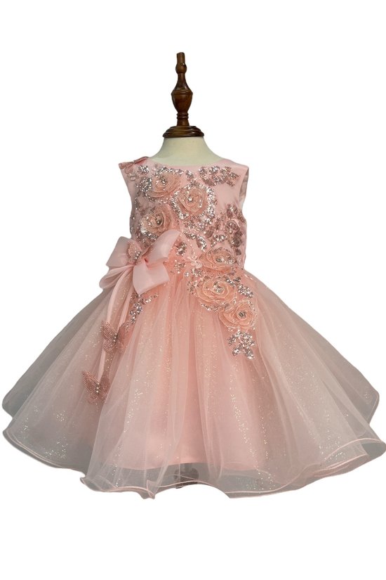 Baby Party / Flower Girl Dress (9166B)-Girls-Blush-S-Chacho's-Kids