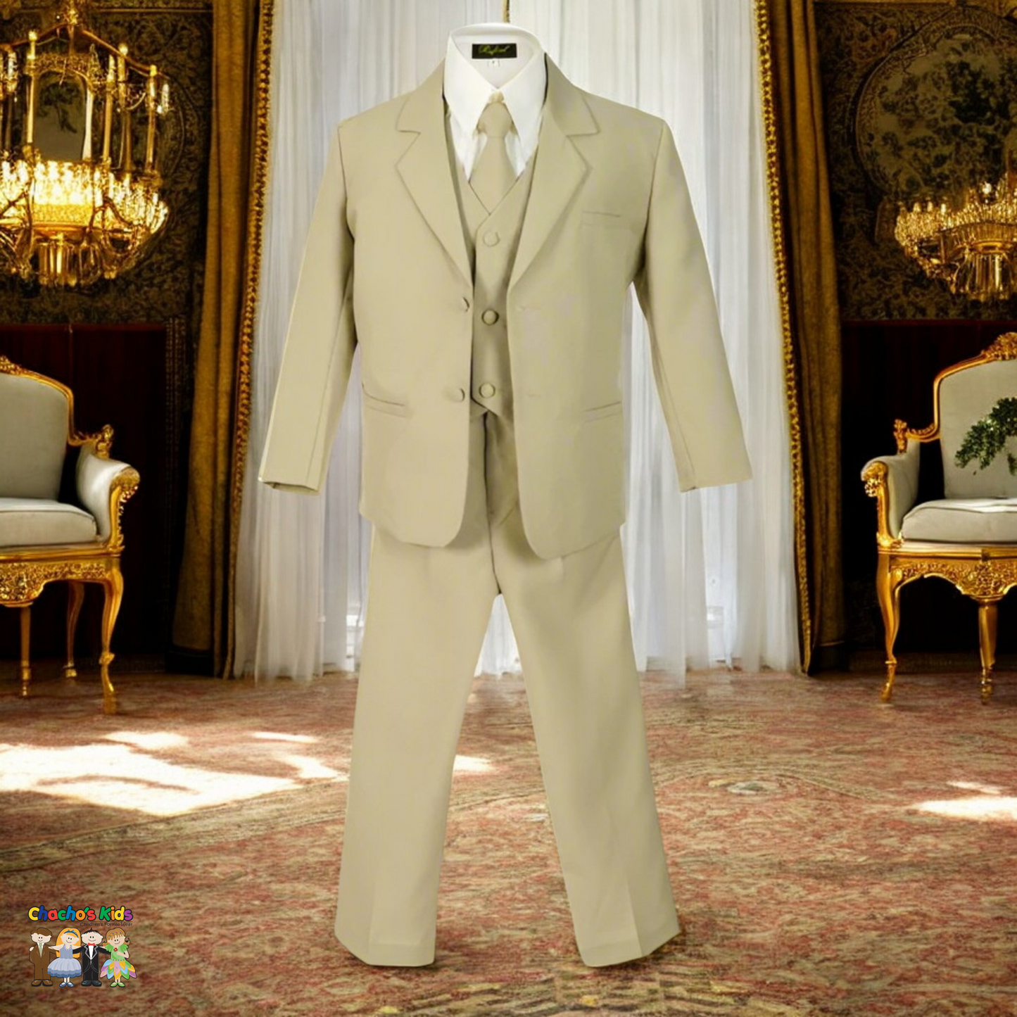 Classic Suit (Rafael BY013)-Boys-Khaki-S-Chacho's Kids