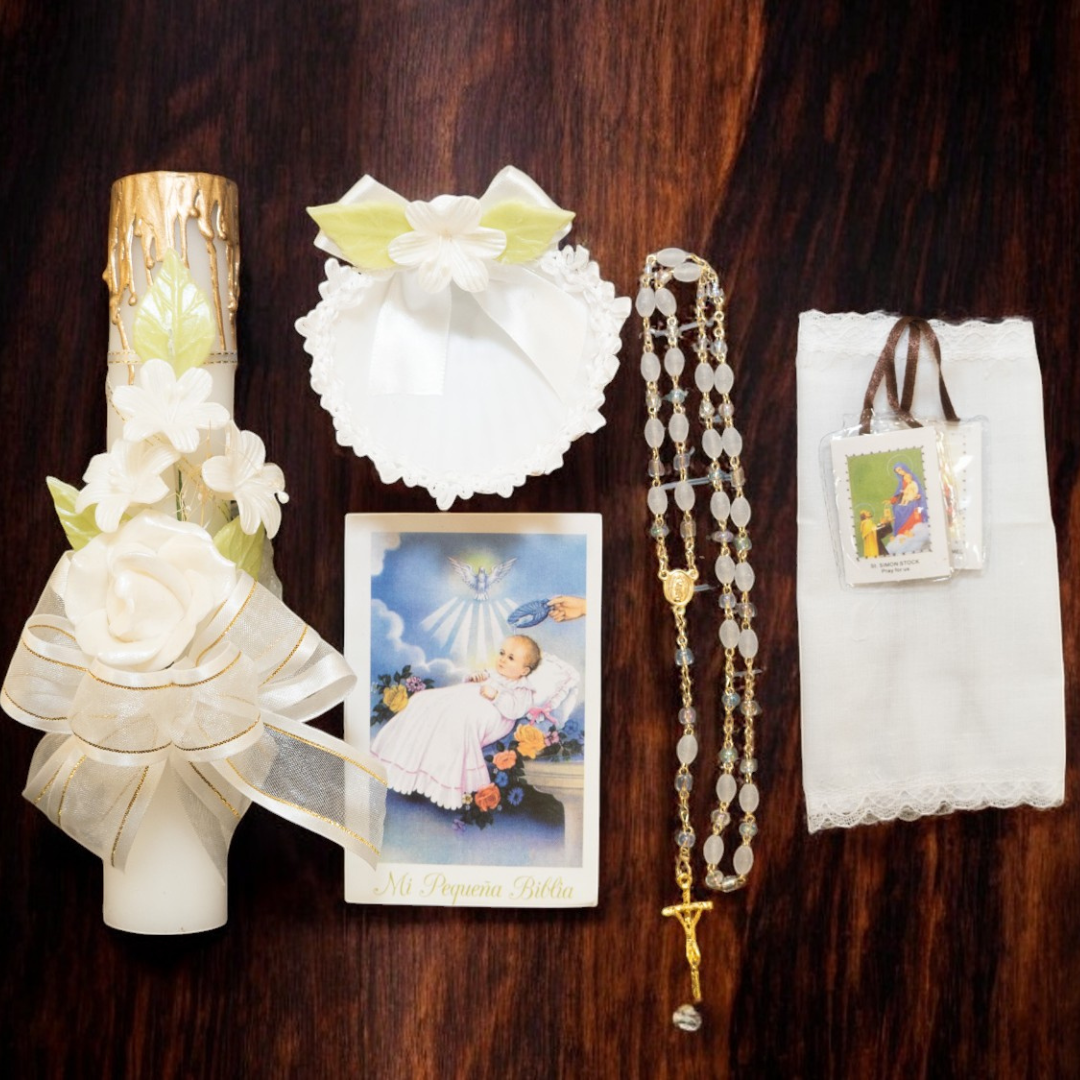 6 Piece Baptism Candle Set (Spanish)-Boys Girls-Chacho's Kids
