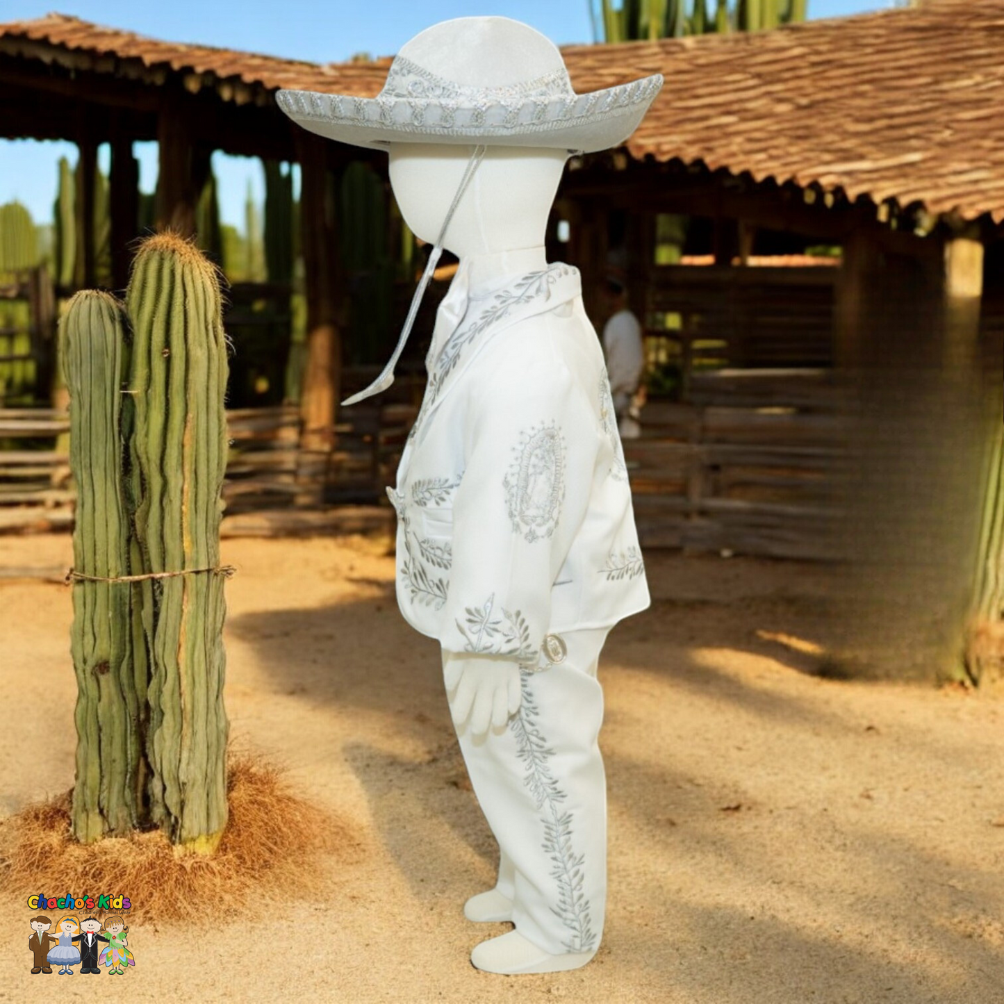Charro Baptism (6-Piece) (White/Virgin/Silver)-Boys-Chacho's Kids