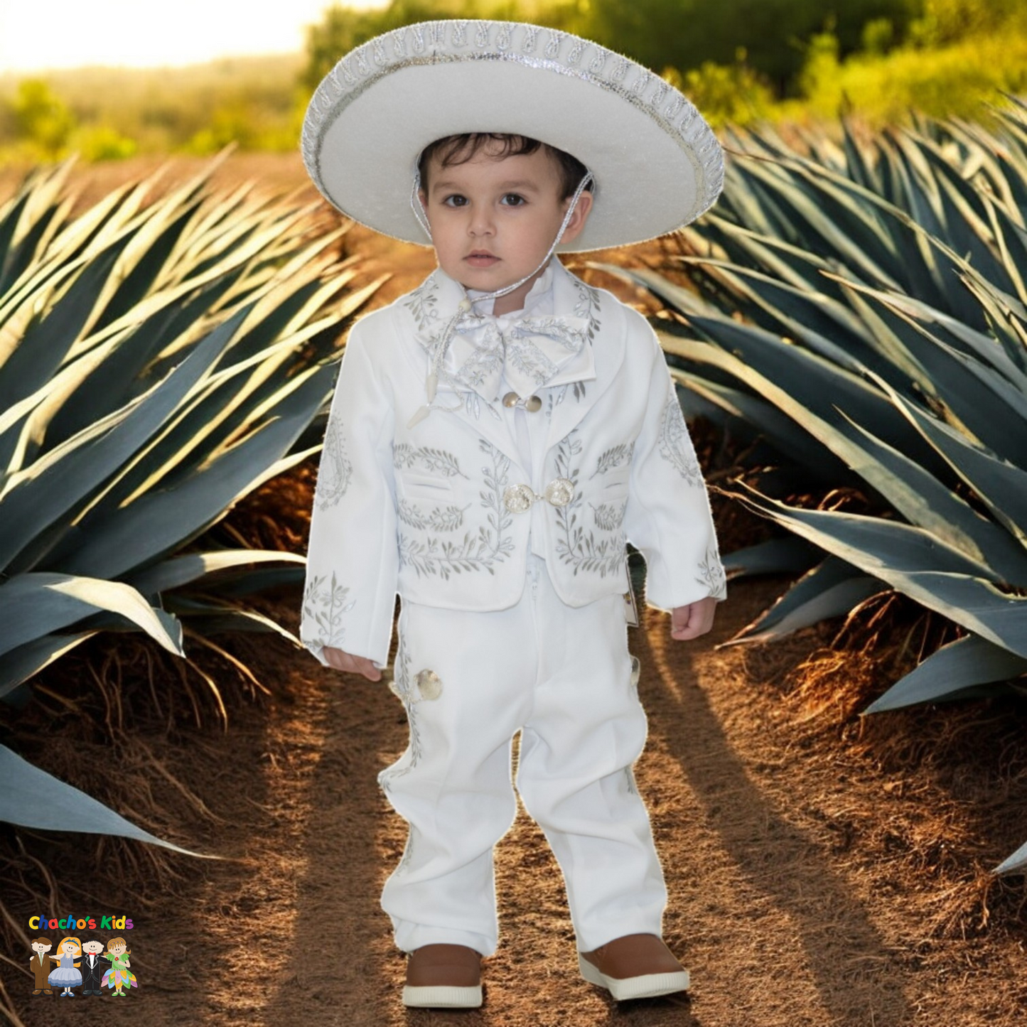 Charro Baptism (6-Piece) (White/Virgin/Silver)-Boys-Chacho's Kids