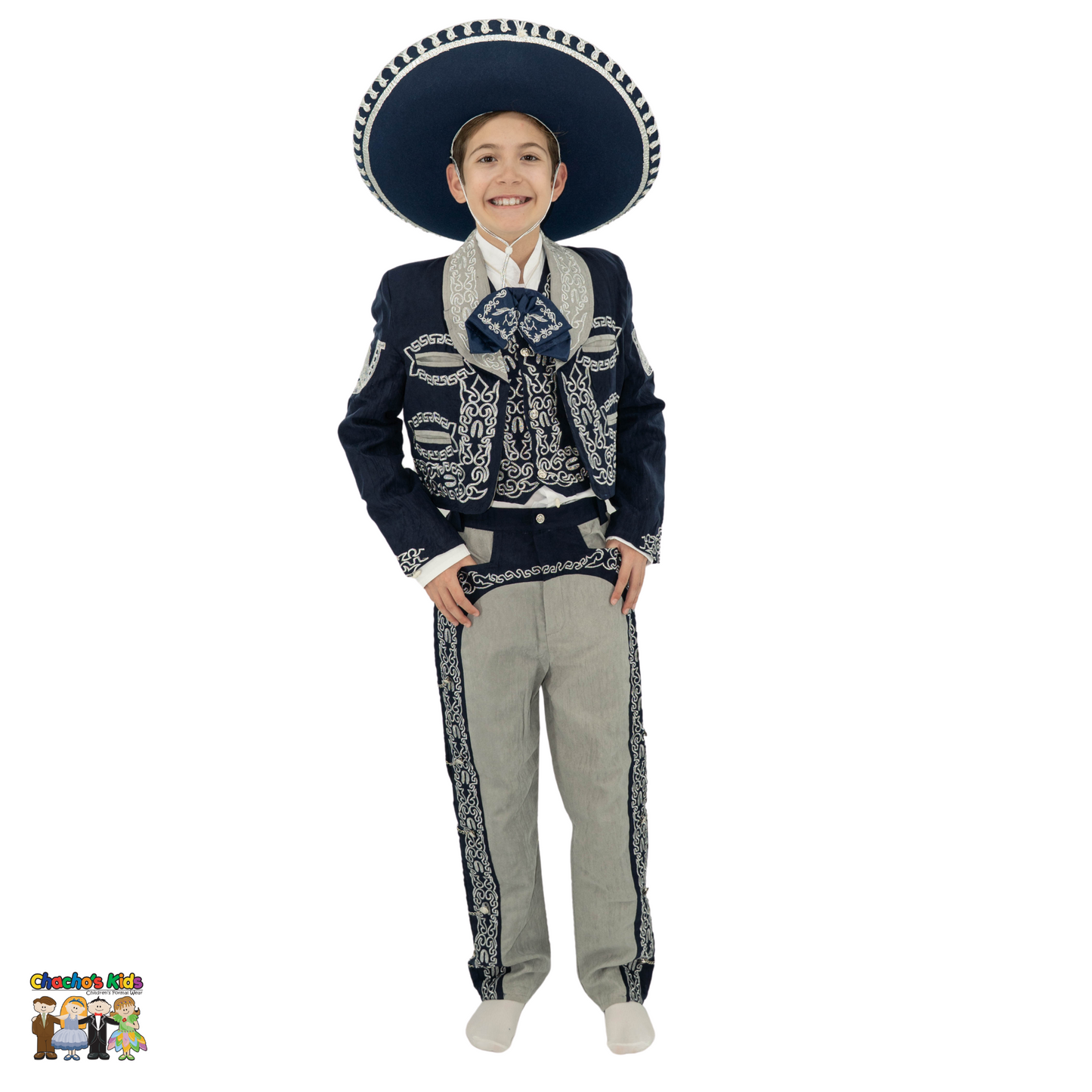 Charro Suit (6-Piece) Navy/Gray