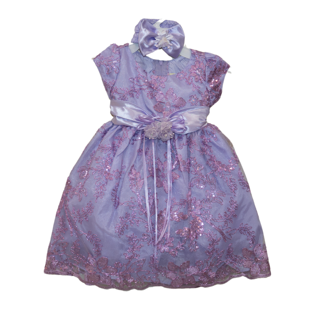 Baby Party / Flower Girl Dress (D-1664)-Girls-Lilac-S-Chacho's-Kids