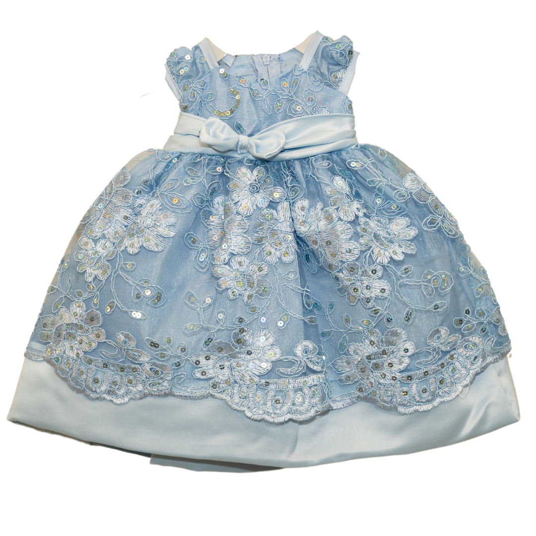 Baby Party / Flower Girl Dress (B191)-Girls-Light Blue-6M-Chacho's-Kids