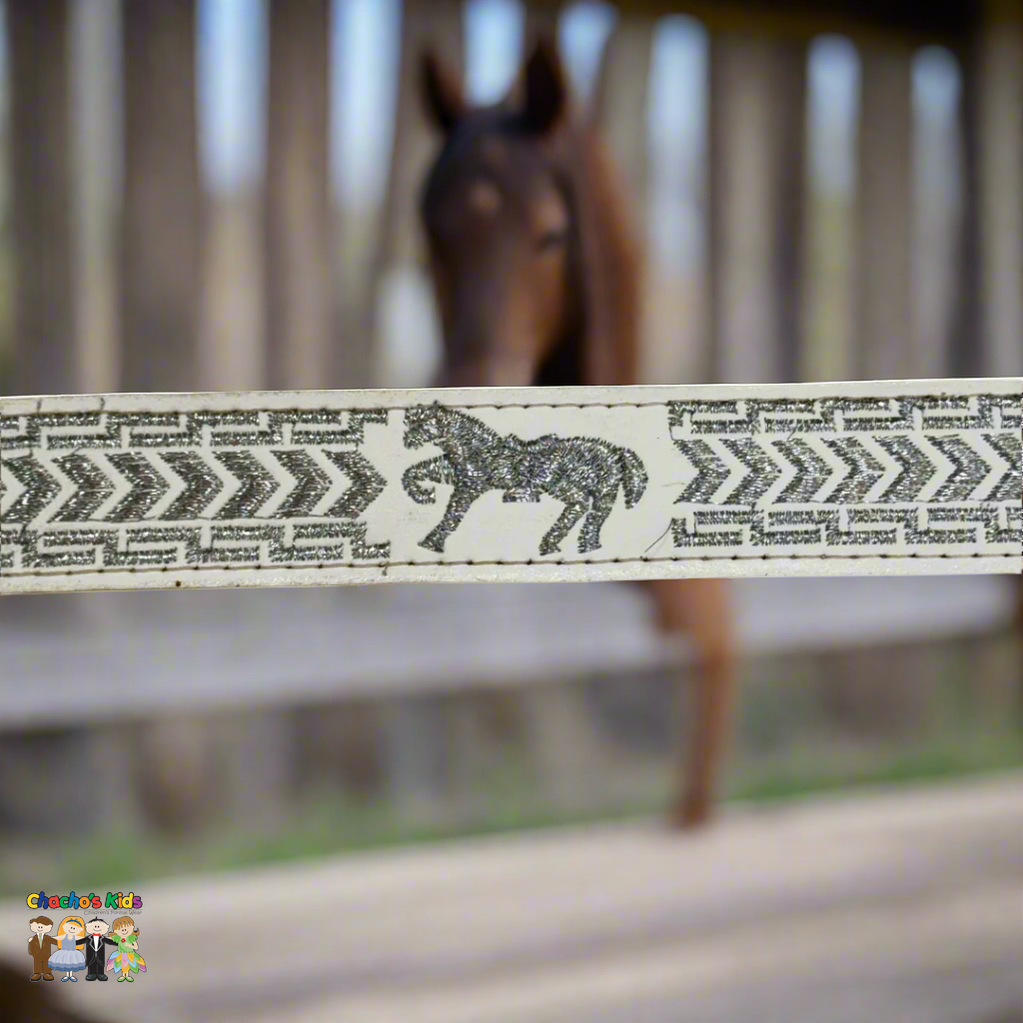 Boys Charro Belt, Silver Horse, Side