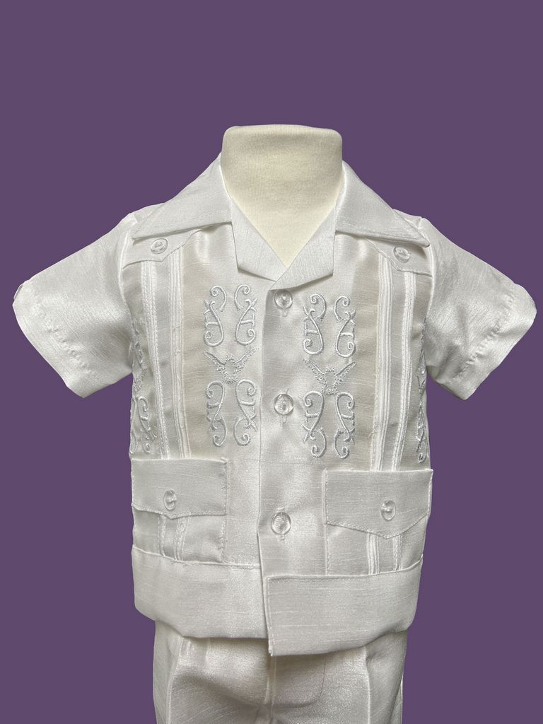 Boys Guayabera Baptism Outfit (442)-Boys-Chacho’s Kids