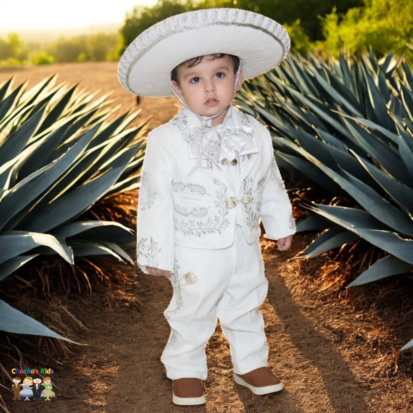 Charro Baptism (6-Piece) (White/Virgin/Silver)-Boys-Chacho's Kids