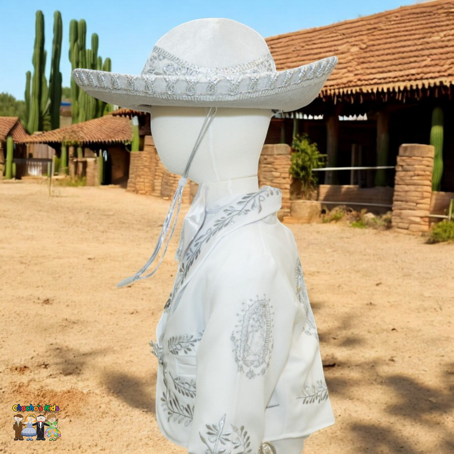 Charro Baptism (6-Piece) (White/Virgin/Silver)-Boys-Chacho's Kids