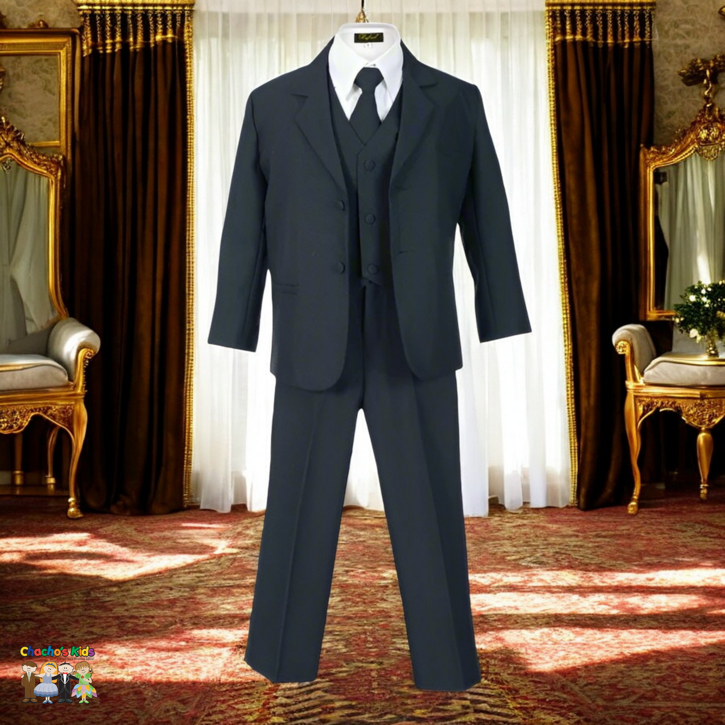 Classic Suit (Rafael BY013)-Boys-Navy-S-Chacho's Kids