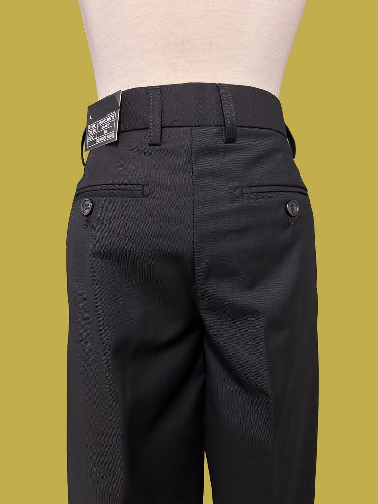 Boy's Dress Pants- Slim Fit (500)-Boys-Black-1-Chacho’s Kids