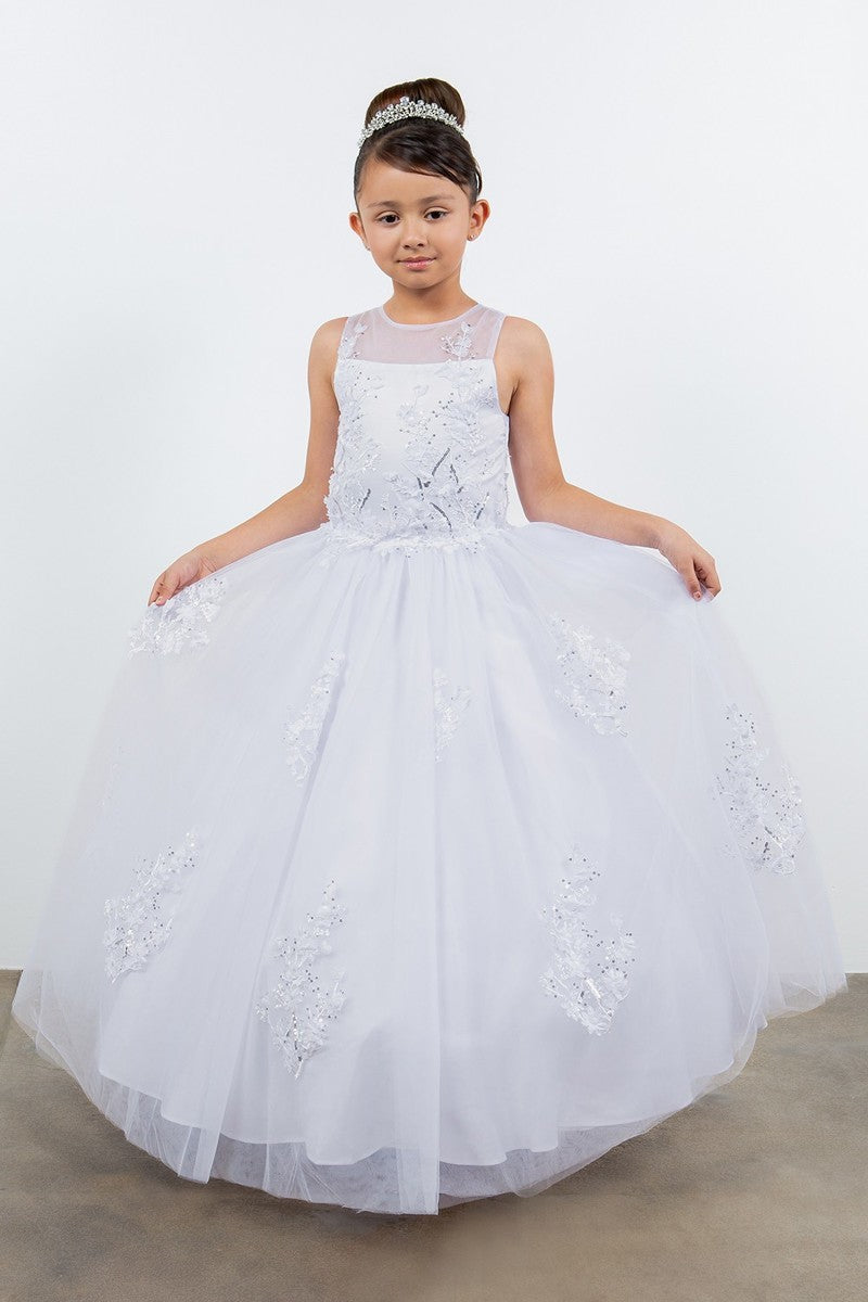 First Communion White Dress (5126)-Girls-8-Chacho's Kids