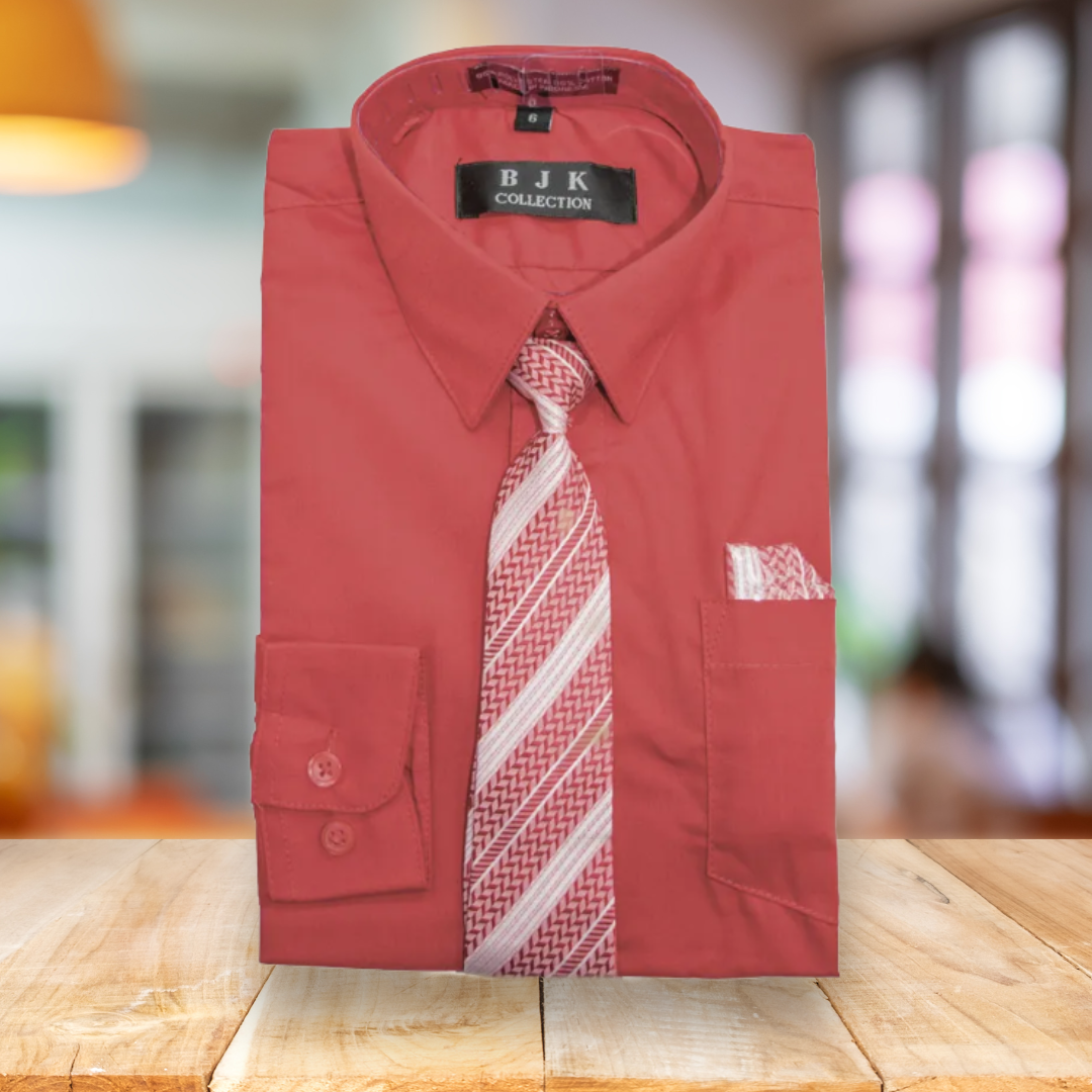 Red-P-Boys-2-Premium Dress Shirts-Chacho’s Kids