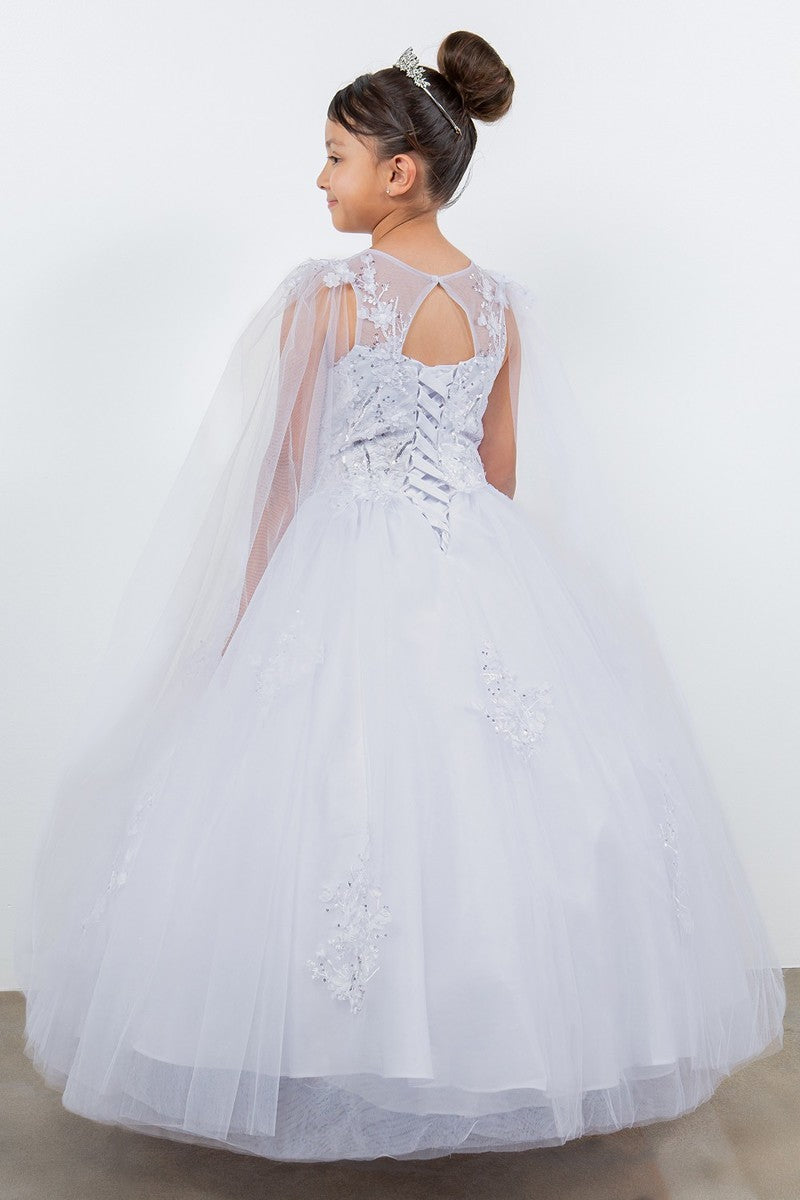 First Communion White Dress (5126)-Girls-Chacho's Kids