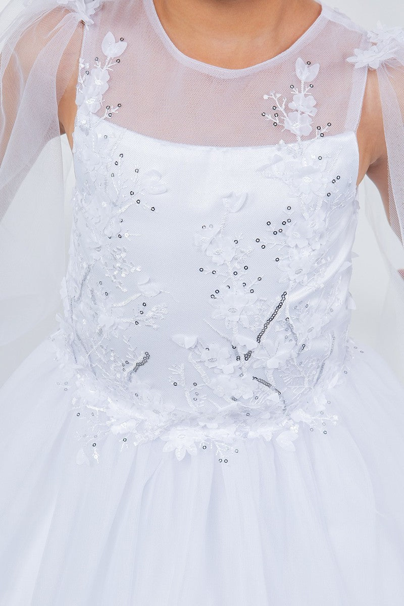 First Communion White Dress (5126)-Girls-Chacho's Kids