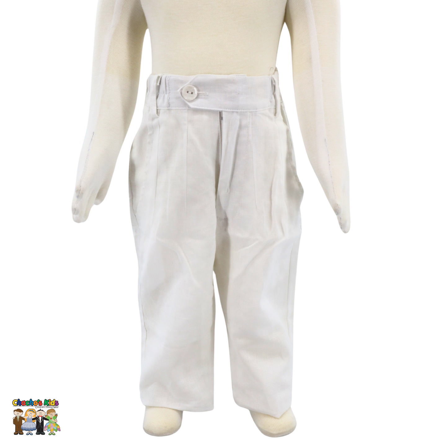 Boys Linen Guayabera Set (White)