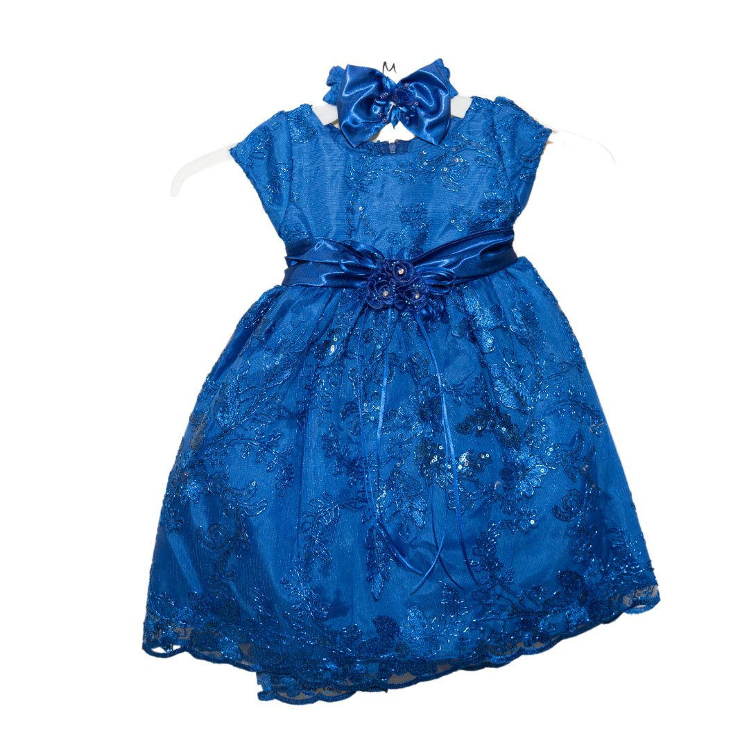 Baby Party / Flower Girl Dress (D-1664)-Girls-Royal Blue-S-Chacho's-Kids